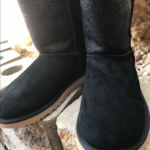 NEW Ugg Australia Black Suede Serein Boots Kid 5 - Picture 7 of 8